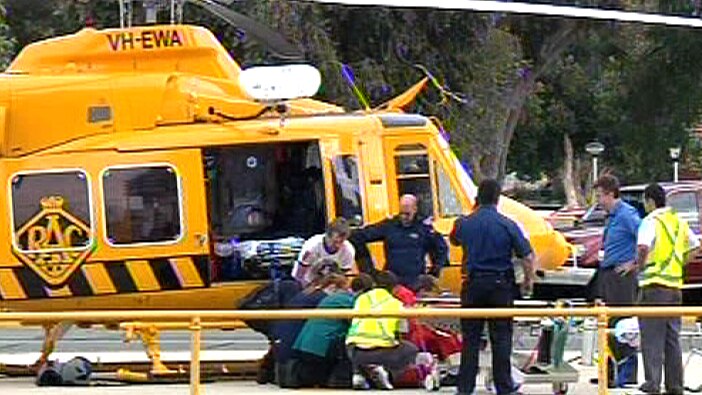 Rescue workers load toddler, fatally injured on Rottnest, onto helicopter