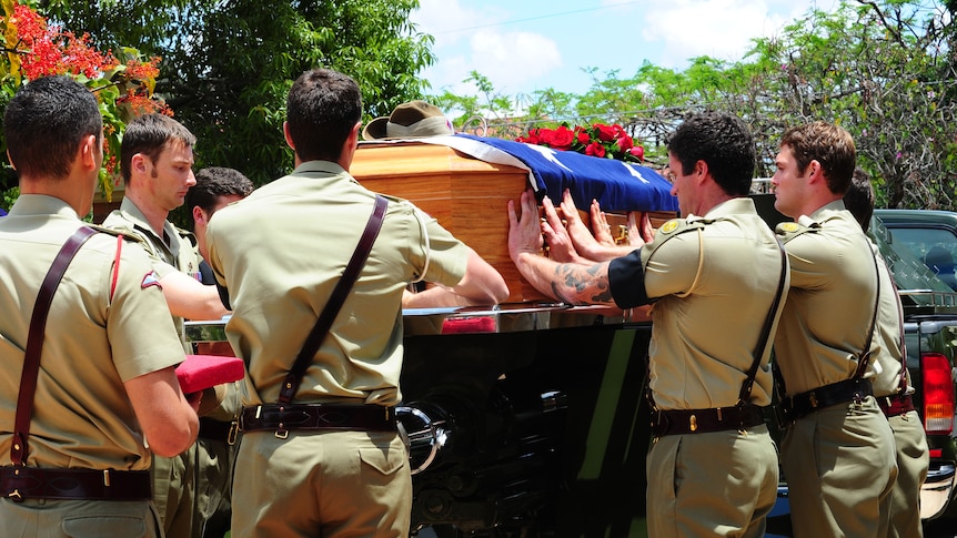 Captain Bryce Duffy's casket