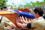 Captain Bryce Duffy's casket