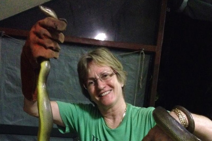 Kezia Purick is not afraid of catching snakes roaming her rural property