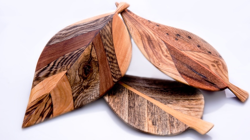 Leaves made out of historic wood.