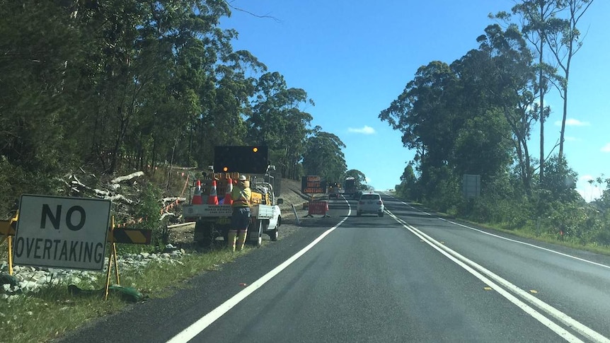 Yet to be upgraded section of the Pacific Highway north of Macksville NSW, December 2015