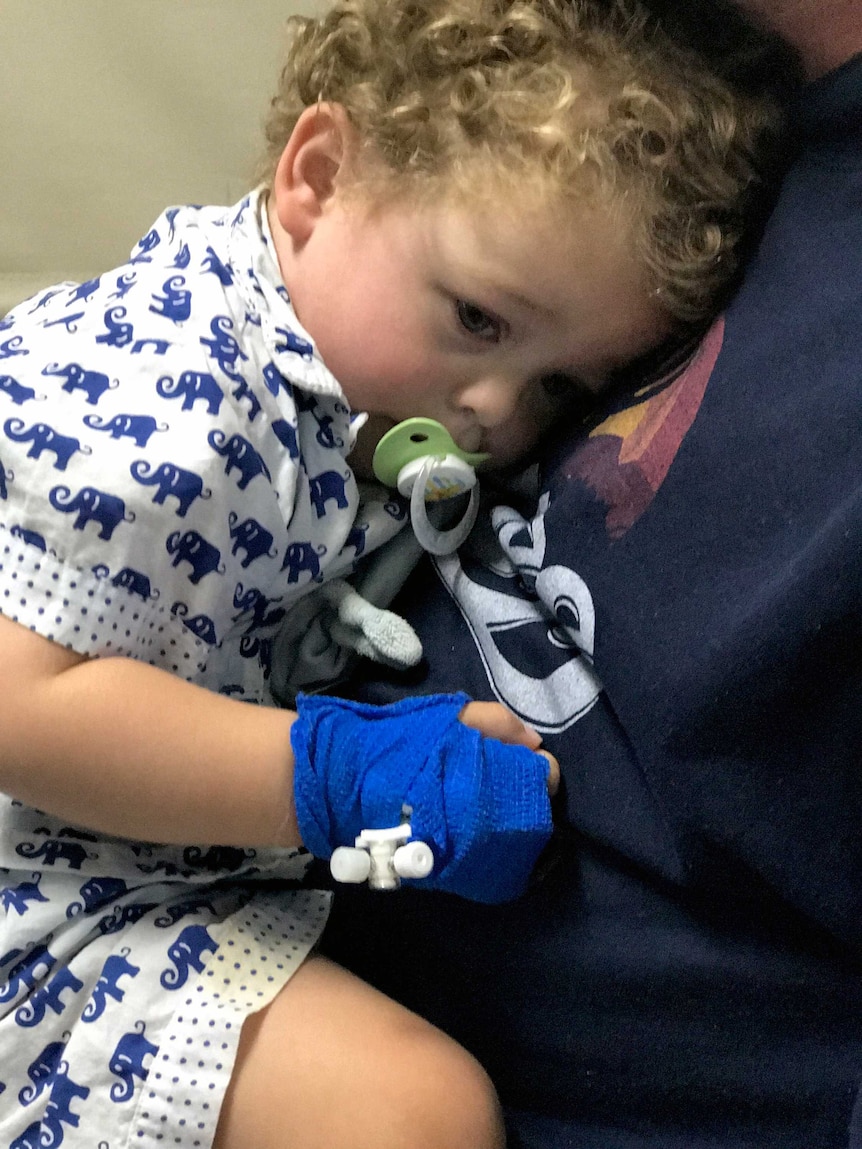 Connor Barrett during a visit to Princess Margaret Children's Hospital.