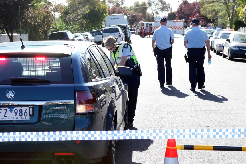 Police attend the scene of a fatal shooting in West Footscray.