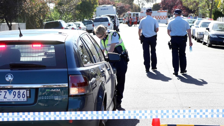 Police attend the scene of a fatal shooting in West Footscray.