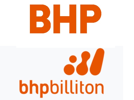 Top: new BHP logo. Bottom: Old BHP Billiton logo