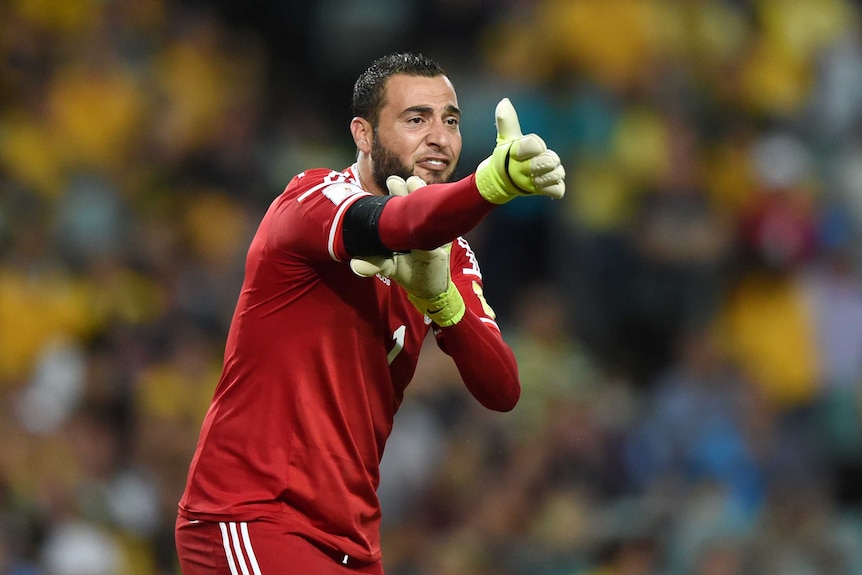 Amer Shafi of Jordan in goal