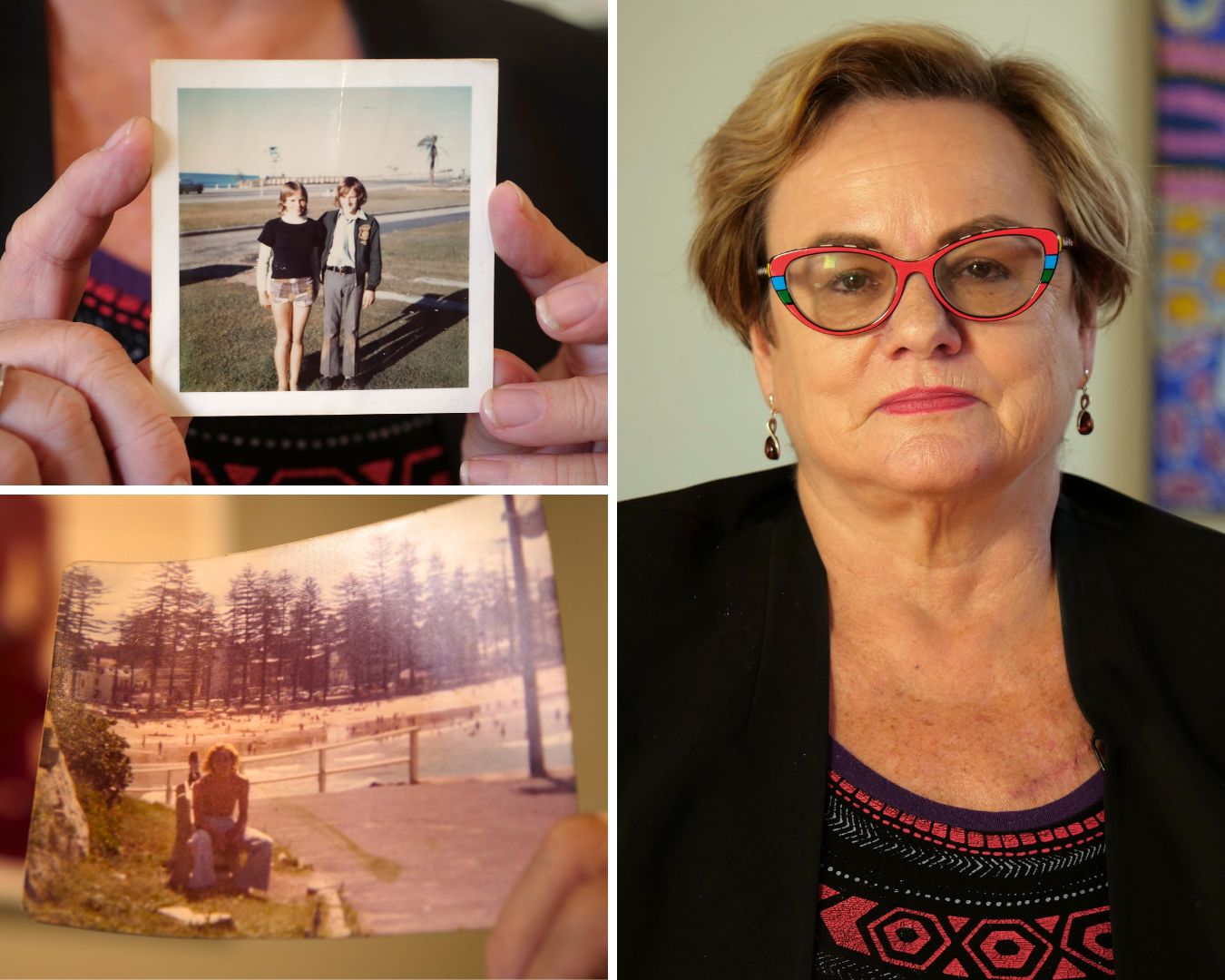 A collage shows pictures of Kerry alongside photos of her brother Randall.