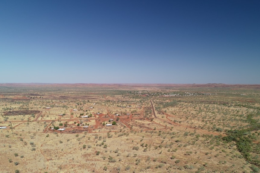 A landscape aerial shot of Halls Creek