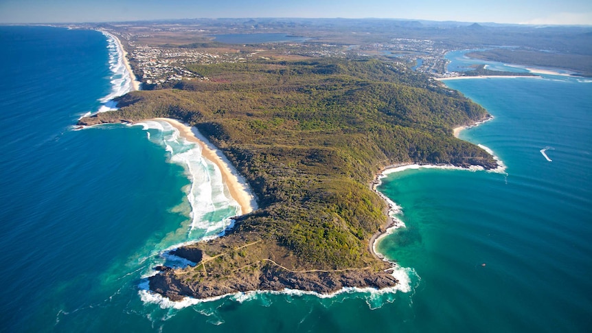 An aerial view of Noosa, on Queensland's Sunshine Coast