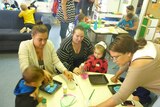 Parents and children learning together at Boulder Primary School to close the education gap.