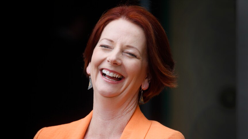 Prime Minister Julia Gillard smiles during a reception for ambassadors at The Lodge