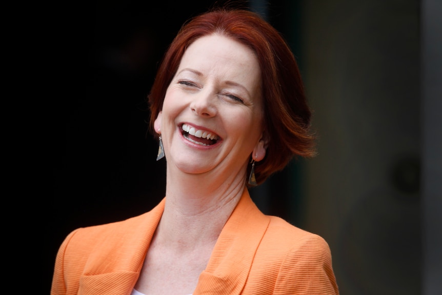 Prime Minister Julia Gillard smiles during a reception for ambassadors at The Lodge