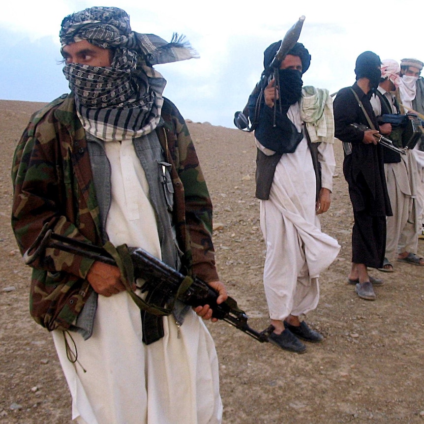 Group of Taliban fighters in Afghanistan.