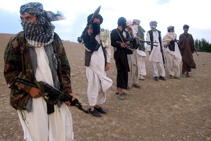 Group of Taliban fighters in Afghanistan.