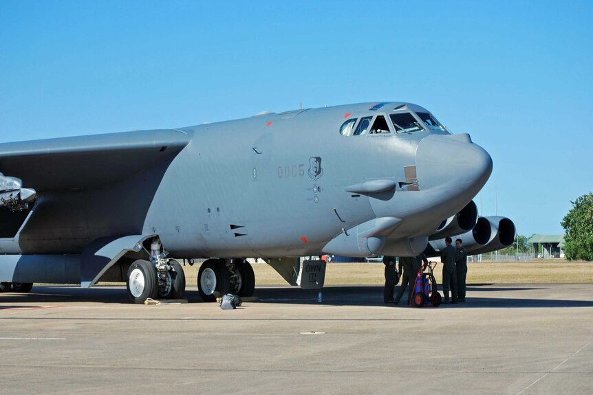 US B52 sits at Darwin airbase