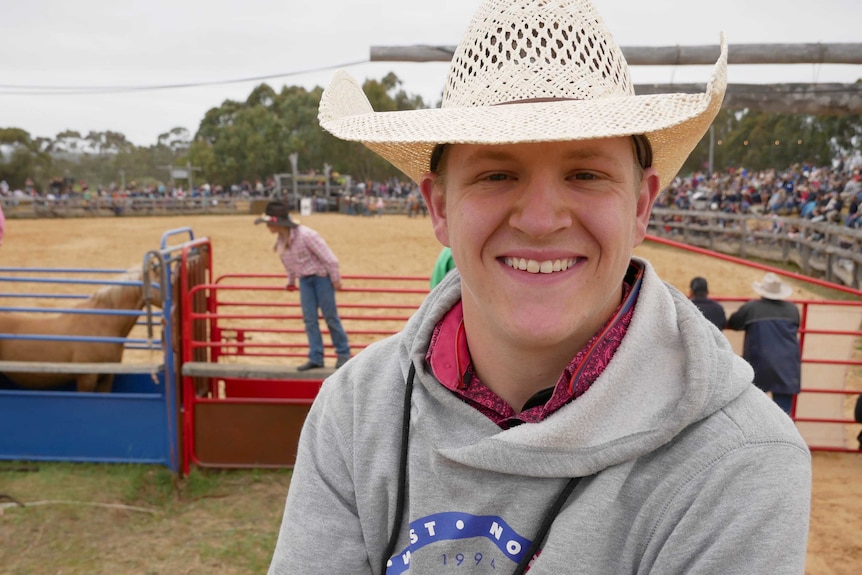 Brett Lewis Jackson, from Goulburn in New South Wales, is an exchange student studying rodeo riding in Western Australia.