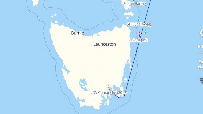 A graphic showing a map of Tasmania with lines on the right