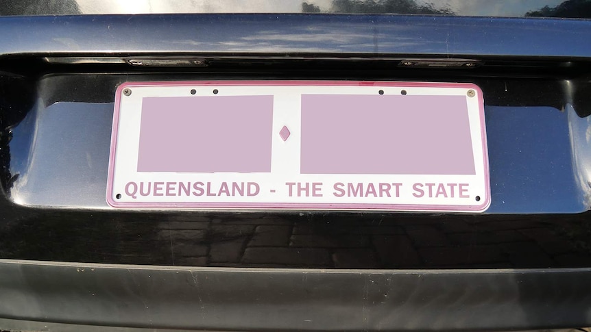 Close up of QLD registration plate