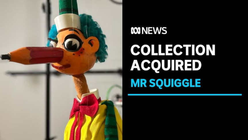 Collection Acquired, Mr Squiggle: A puppet with a pencil for a nose.