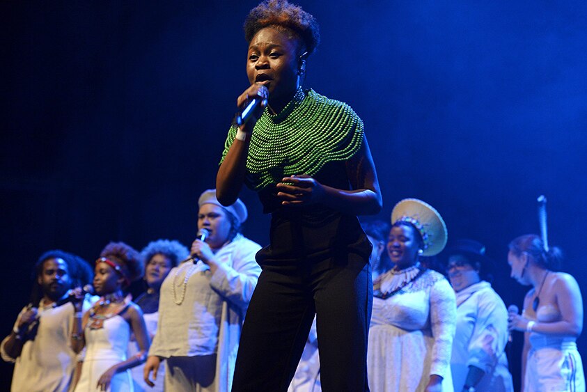 Sampa The Great with a choir performing live at The Age Music Victoria Awards 2018