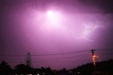 An electrical storm caused dramatic lightning at Coffs Harbour on the NSW north coast.