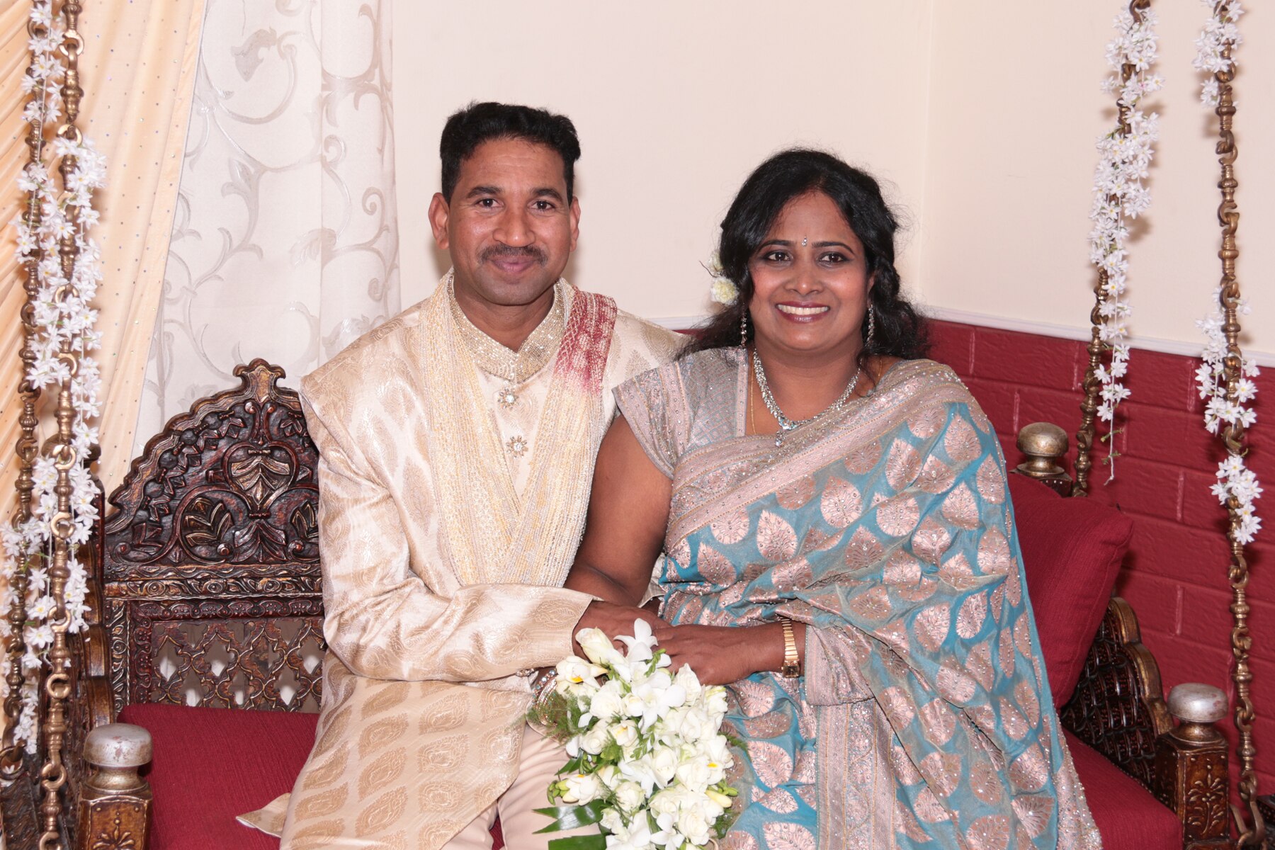 Nades and Priya on their wedding day