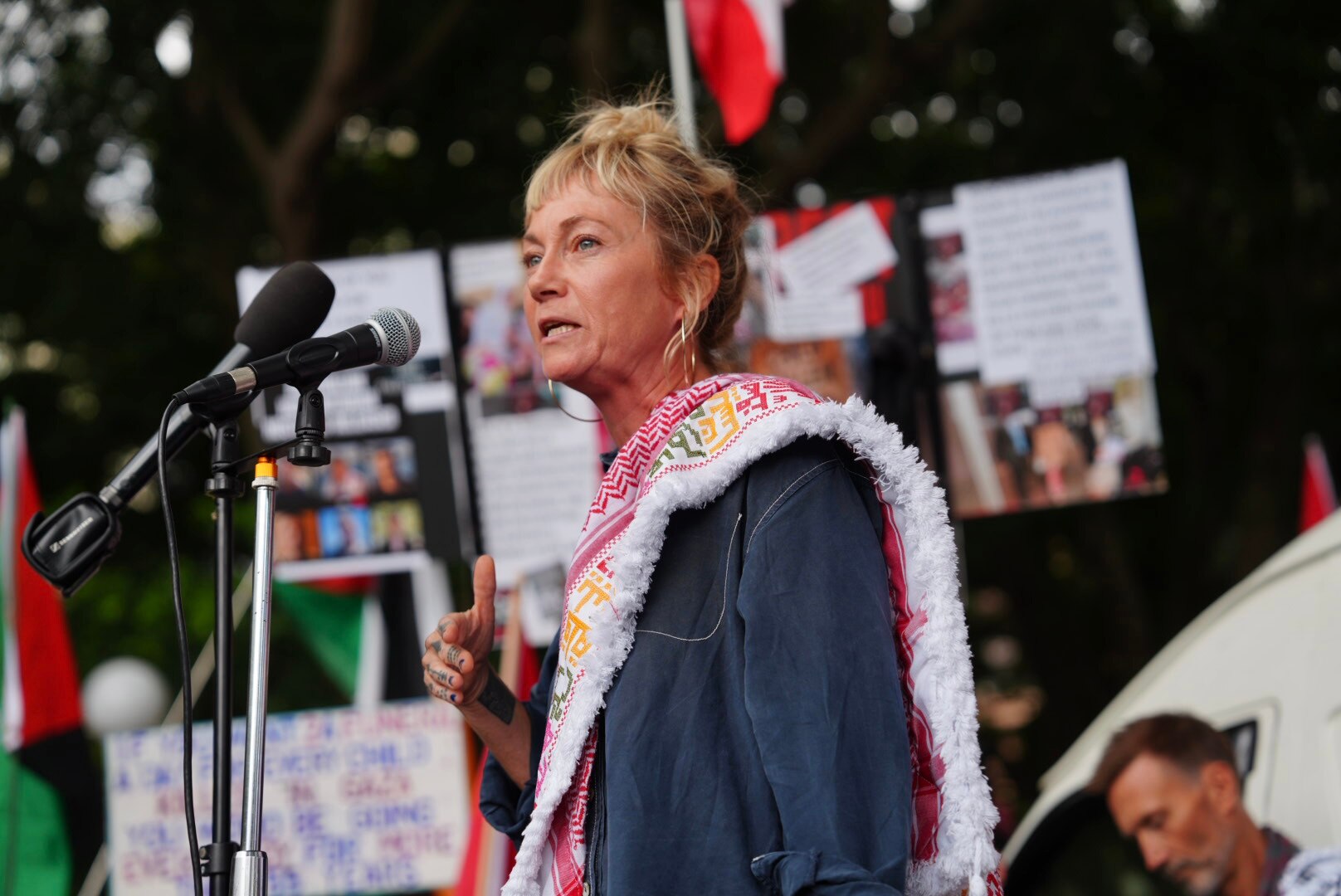 Juliet Lamont speaks at pro-Palestinian rally in Sydney's Hyde Park