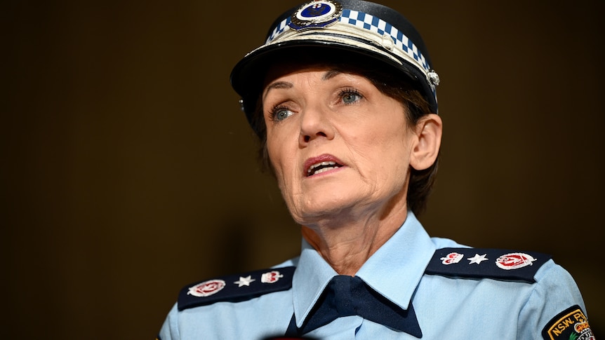 NSW Police Commissioner Karen Webb speaks to the media