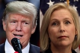 A composite image of Donald Trump and Kirsten Gillibrand.