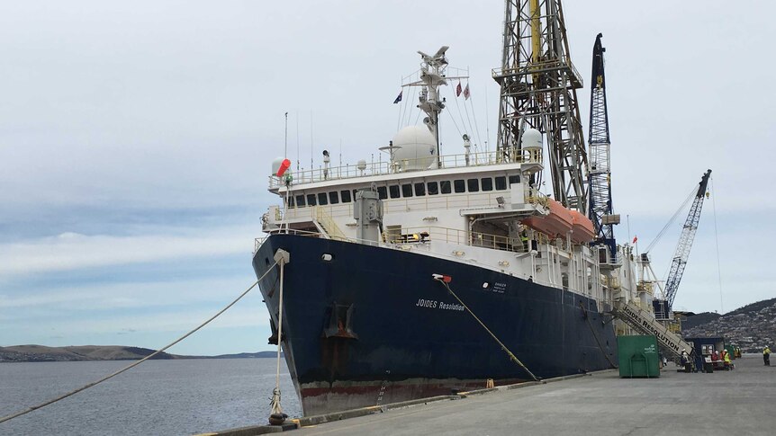 Specialised drilling ship JOIDES Resolution in Hobart