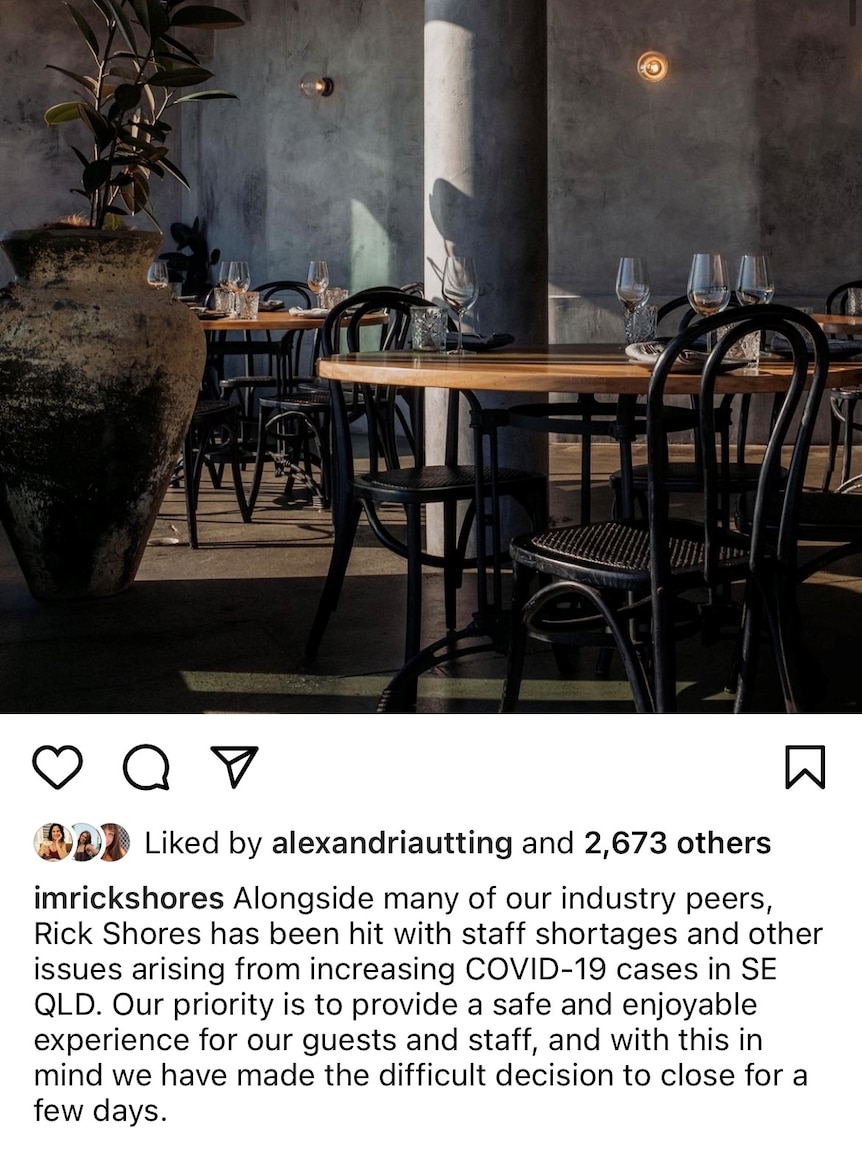 An Instagram port from a venue explaining that it has had to shut its doors.