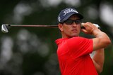 Adam Scott swings during the second round of the Colonial PGA Tour event