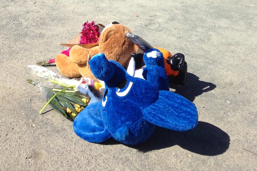 Showgoers set up a memorial for eught-year-old killed at Royal Adelaide Show