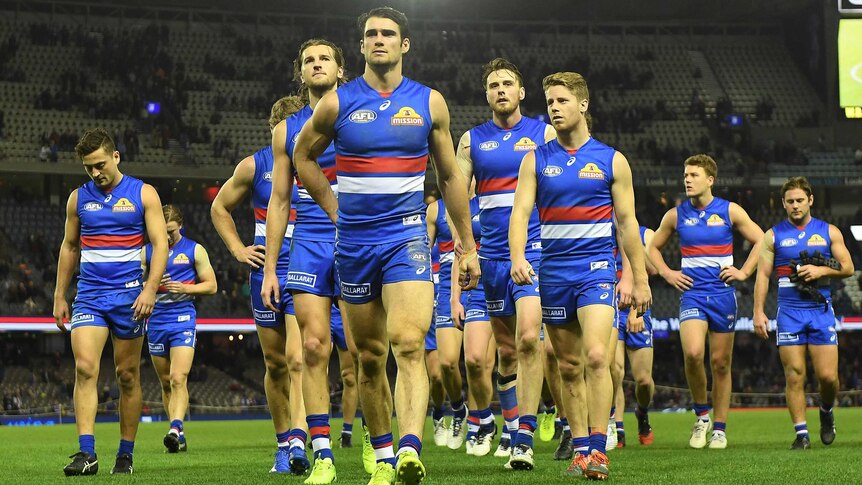 Easton Wood leads off the Western Bulldogs after AFL loss to St Kilda