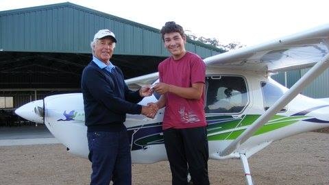 Stacey Gibb,16, at Jindabyne Aerodrome