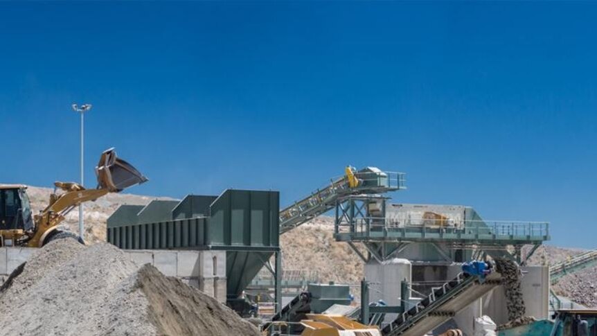 Heavy machinery operating at Truro Quarry