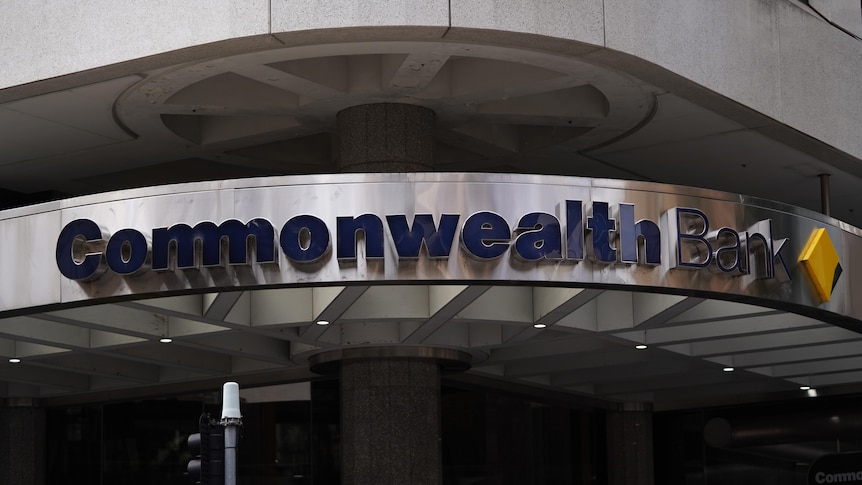 Commonwealth Bank signage outside Brisbane branch