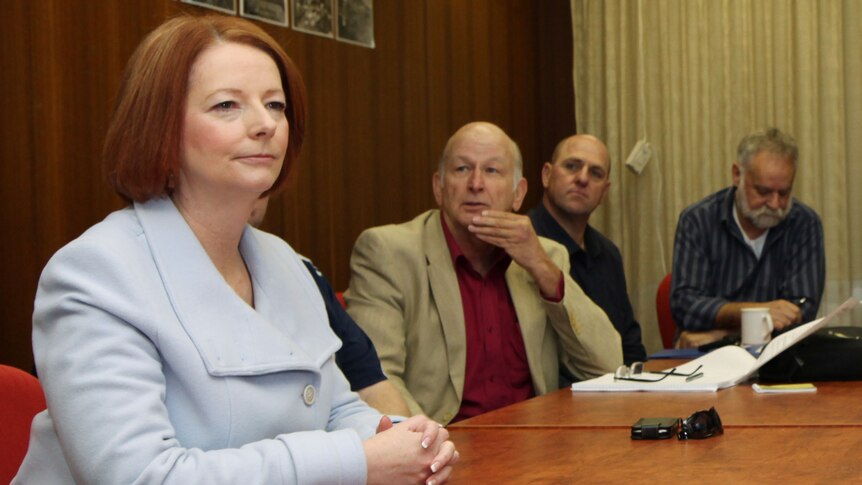 Gillard meets unionists in Latrobe Valley