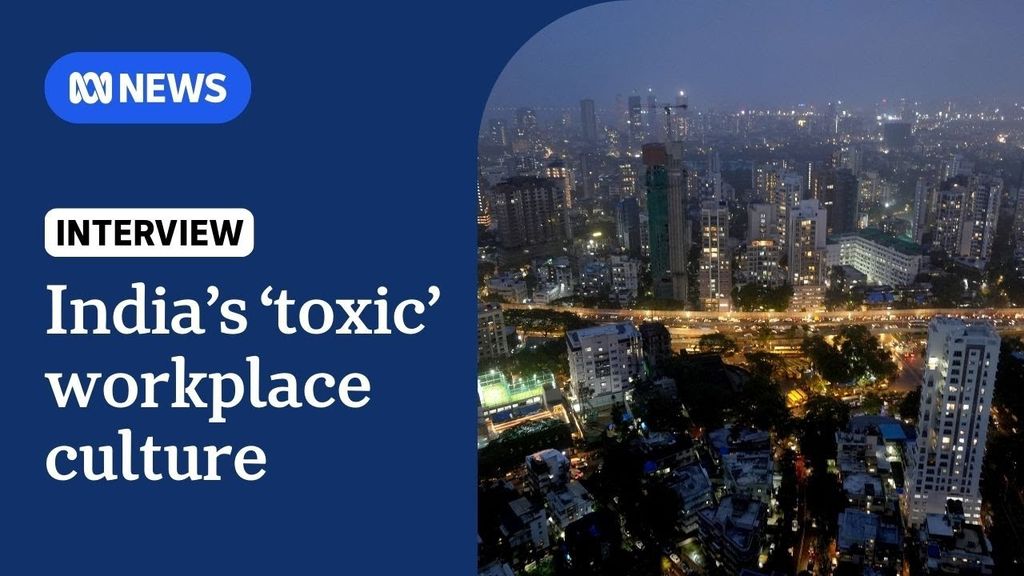 India's 'toxic' workplace culture: A cityscape at night from an aerial perspective.