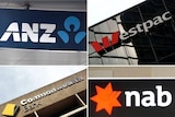 The big four bank logos in a composite image