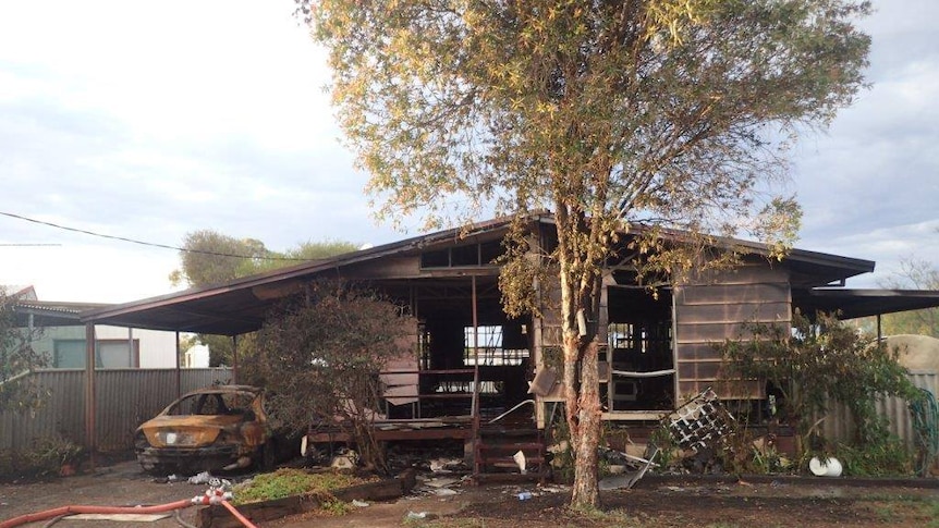 Image of a Norseman home damaged by convicted arsonist Shaun Henry Plunkett in March last year.