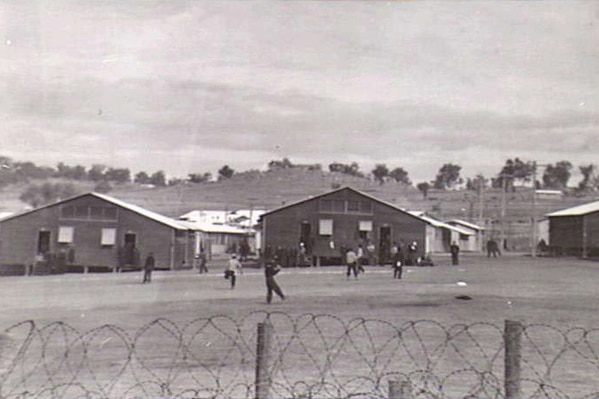Japanese POW's playing baseball at the camp near Cowra, NSW.
