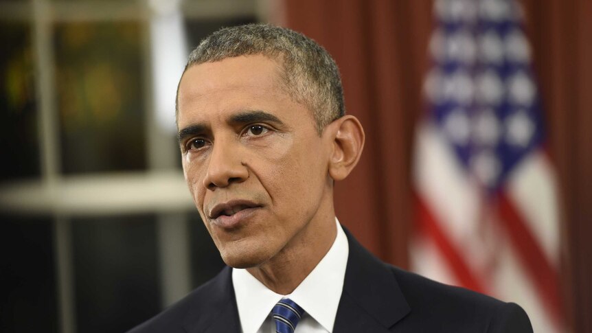 US President Barack Obama speaks from the Oval Office