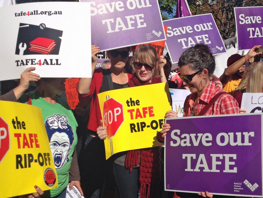 TAFE protest targets Premier's office