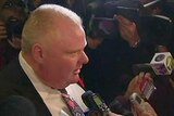 Toronto mayor Rob Ford faces the media.