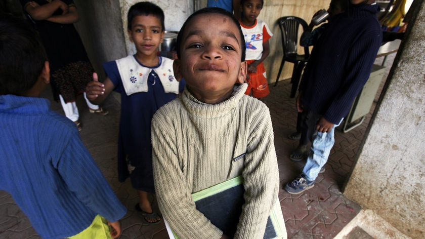 HIV-positive children at a school in India