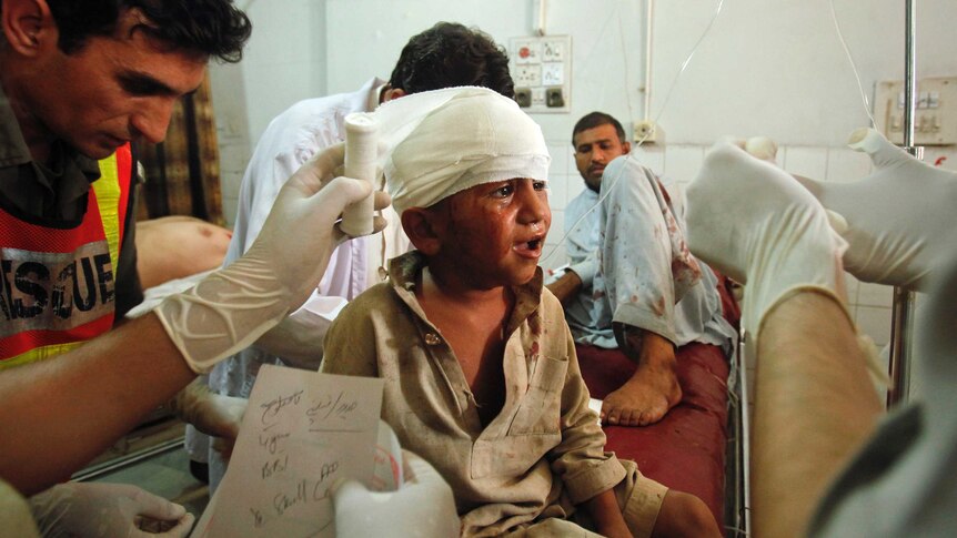 Boy injured in Pakistan market blast