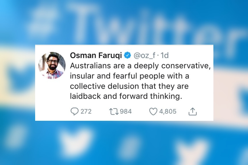 A screenshot of a tweet Osman Farqui sent about the debate over banning single-use plastic bags