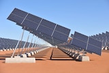 Solar panels at the Uterne solar power station near Alice Springs